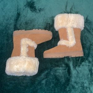 Style & Co. Womens Witty Suede Faux Fur Fold-Over Mid-Calf Boots Brown (size 5)